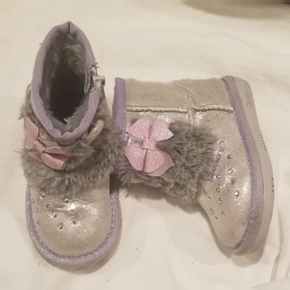 Skechers twinkle toes silver boots - Picture 3 of 7